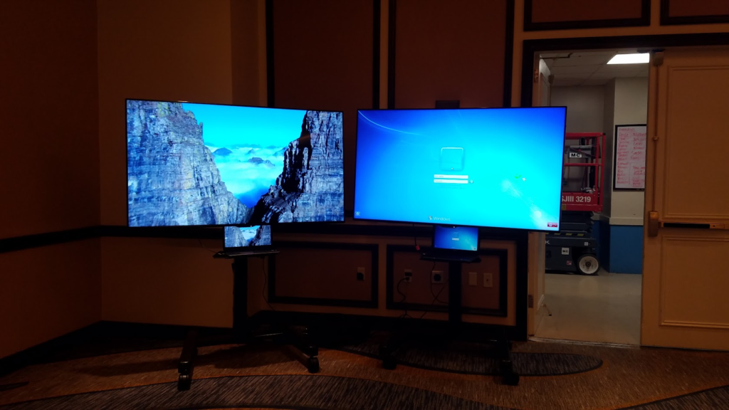 TV rentals in hotel ballroom